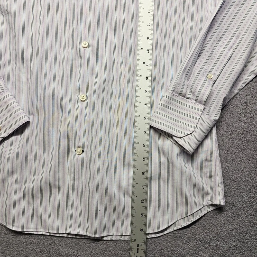 Banana Republic Shirt Dress Men M Purple Blue Stripe Non Iron Slim Fit Button Up